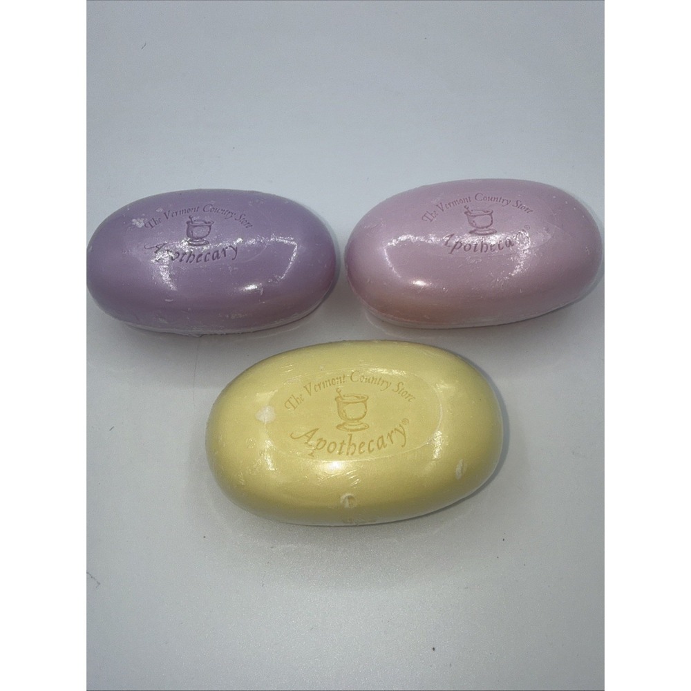 The Vermont Country Store Set Of 3 Bar Soaps Lemon Verbena Rose English Lavender